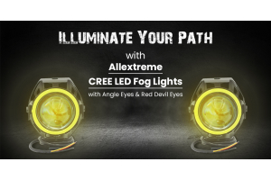 Illuminate Your Path with Allextreme CREE LED Fog Lights with Angle Eyes & Red Devil Eyes