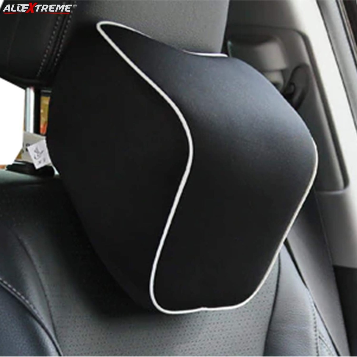 AllExtreme EXMFTC1 Memory Foam Car Seat Neck Pillow Headrest Travel Cushion  for Cervical Support & Sleeping