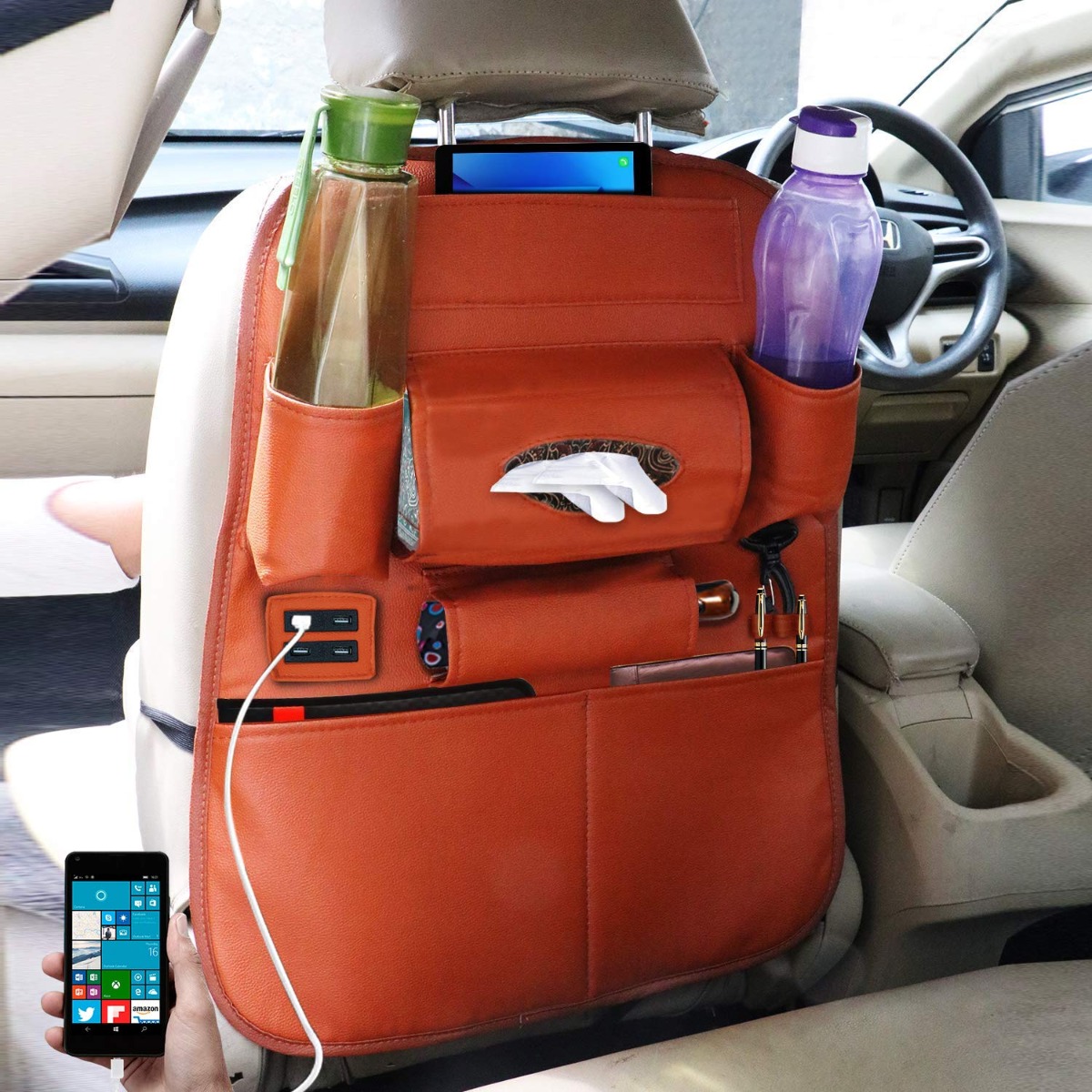 Bonbijou Rear Seat Organiser With Removable Tablet Holder