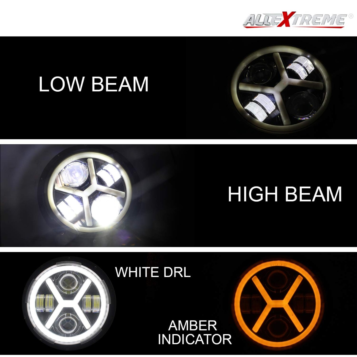 SAMTEK LED Headlight For Royal Enfield Thar, Classic 350, Bullet 350, 500,  Bolero (White, yellow) : Amazon.in: Car & Motorbike