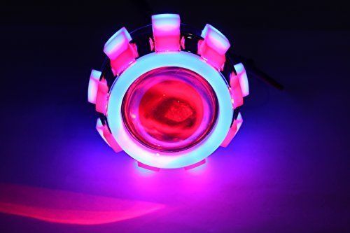 Allextreme Original Projector Lamp High Intensity Led headlight Lens projector (High beam, Low Beam,Flasher function) For - All Bikes (Blue Red Blue)