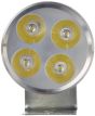 Allextreme EX4RFS1 4 LED Round Fog Light Waterproof Driving Spot Lamp with Mounting Brackets for Motorcycle and Cars (12W, White Light, 1 PC)