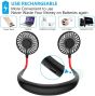 AllExtreme Mini Neck Fan Neckband Sports Fan USB Rechargeable Foldable Cooler for Office Gym Home