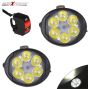 Allextreme EX6FOS2 6 LED Oval Mirror Mount Fog Light With Switch Adjustable Angle Spot Beam Waterproof Driving Lamp for Motorcycle and Bike (18W, White Light, 2 PCS)
