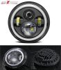 Allextreme EX7IFH1 7 Inch Round LED Headlight with Halo Angle Eyes & Hi/Low Beam Headlamp for Jeep Wrangler Harley Davidson (Pack of 1)