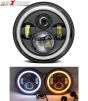 Allextreme EX7IFH1 7 Inch Round LED Headlight with Halo Angle Eyes & Hi/Low Beam Headlamp for Jeep Wrangler Harley Davidson (Pack of 1)