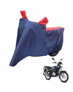 Allextreme M-7012 Full Bike Body Cover Water Resistant Dustproof Rustproof UV Protection Cover Compatible for Splendor Platina Deluxe and Upto Pulsar 180cc Size (Navy Blue & Red, Medium)