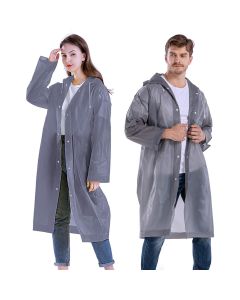 Allextreme EVA Waterproof Unisex Rain Coat Hooded Full Sleeves Outdoor Men, Women, Boys & Girls Rainwear Poncho Raincoat for Camping, Hiking & Travelling (1 Pc, Grey)