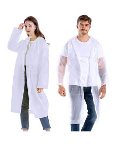 Allextreme EVA Waterproof Unisex Rain Coat Hooded Full Sleeves Outdoor Men, Women, Boys & Girls Rainwear Poncho Raincoat for Camping, Hiking & Travelling (1 Pc, White)