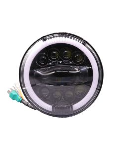 Allextreme EX9TH1P 75W Round White LED Headlight 7 Inch Full Ring Hi/Low Beam Headlamp Angel Eye Compatible with Bullet Wrangler (Pack of 1, Yellow & White)