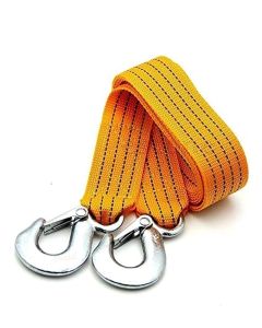AllExtreme EXCTR1 Car Tow Rope Straps with Hooks-3 Tons 3 Meters (9.84ft) High Strength Cable Cord Heavy Duty Recovery Securing Accessories for Cars Trucks (Color may Vary)