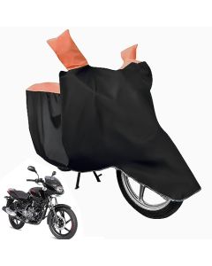 Allextreme L-7017 Full Bike Body Cover Water Resistant Dustproof Rustproof UV Protection Cover Compatible for Pulsar above 180cc and Upto Royal Enfield Bullet Size (Black & Orange, Large)