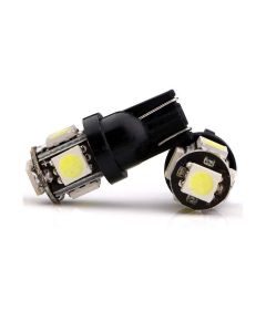 AllExtreme EXT10 LED Parking Light Super Bright 5 SMD Car Interior License Plate Wedge Dome Trunk Dashboard Bulb for Car Bike and Motorcycle (0.6W, Black, 2 PCS)