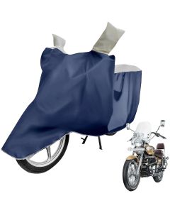 Allextreme XL-7015 Universal Full Bike Body Cover Water Resistant Dustproof Rustproof Two Wheeler Body Cover for Indoor Outdoor Protection (Navy Blue & White, X-Large)