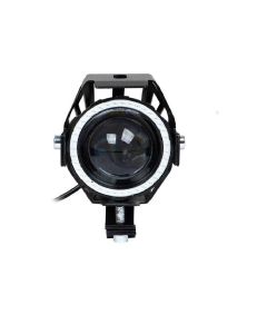 Allextreme EXRU7F1 Super Power Spot Beam U7 Led Fog Light, With Angel Eyes Light Ringthree Mode High Beam 125W Cree Fog Spotlight For Motorcycle 1Pc - Red