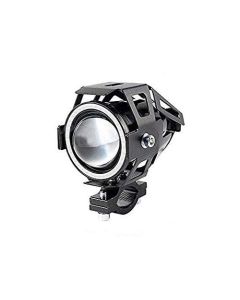 AllExtreme EXU7MB1 U7 Mini CREE LED Fog Light Work Lamp with Hi/Low, Flashing Beam and Blue Angel Eye Ring for Cars and Motorcycles (12W, Blue & White Light, 1 PC)