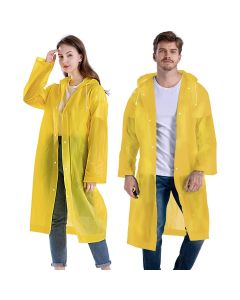 Allextreme EVA Waterproof Unisex Rain Coat Hooded Full Sleeves Outdoor Men, Women, Boys & Girls Rainwear Poncho Raincoat for Camping, Hiking & Travelling (1Pc, Yellow)