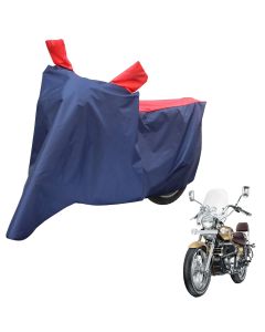 Allextreme XL-7012 Full Bike Body Cover Water Resistant Dustproof Rustproof UV Protection Cover Compatible for Royal Enfield Bullet Avenger Karishma and above Size (Navy Blue & Red, X-Large)