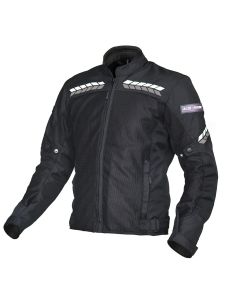 Allextreme SPEEDO Bike Riding Jacket Racer Armour Back Elbows Shoulders Protection Mesh Fabric with Night Visibility Sticker for Men (XL, Black & White)