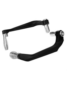 Allextreme EXUL2SL 7/8" Universal CNC Handlebar Brake Protector Metal Alloy Clutch Lever Protection Guard Extra Durable, Adjustable Angle & Length for Motorcycle (Silver)