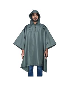 Allextreme Poncho Raincoat Hooded Waterproof Rainwear Adult Lightweight Unisex Cape for Hiking Camping Emergency- Green