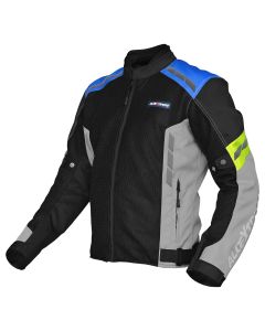 Allextreme TURBO Unisex All weather Adult Motorcycle Riding Jacket with Impact Protection Back & Elbow Guard Reflective Stickers and Abrasion Resistance (3XL, Neon Green Blue)