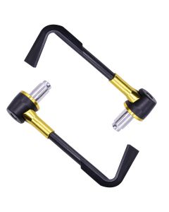Allextreme EXBHDG 7/8" CNC Protector Handlebar Brake Clutch Lever Protection Guard Compatible for Bullet Bajaj TVS Yamaha and Other Bikes (Golden)