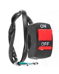 AllExtreme EXFLSO1 Universal 7/8 inch Handlebar Mounting Switch DC 12V Fog Lamp Switch for Bikes & Motorcycles Head Light Electrical System (Red)