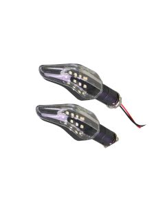 Allextreme EXLUI2P L-Type 12 LED Side Indicator Light Front Rear Universal Fit Turn Signal Lamp for Bikes and Motorcycles (Blue, 2 PCS)