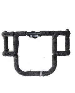 AllExtreme EXAFLGR Heavy Duty Metal Stainless Steel Air Fly Leg Guard Front Bike Safety Crash Bar with Black Rope Compatible for BS3 & BS4 Model Bullet 350cc & 500cc (Black)