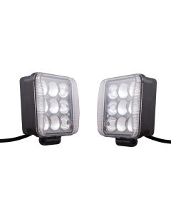 Allextreme EX9LFL2 Universal 9 LED Square Fog Light Flood Auxiliary Lamp for All Bikes Motorcycle Cars and SUV (27W, White Light, 2 PCS)