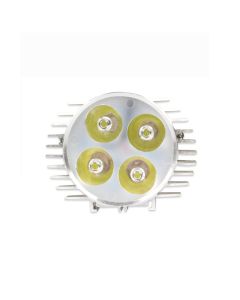 Allextreme EX4LED10 Universal 4 LED Extremely powerful Round Flood Fog Light/Lamp for All Bikes (Silver)