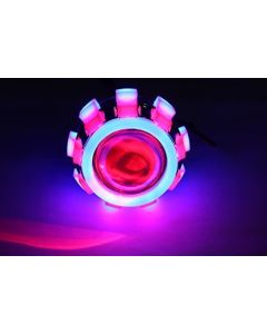 Allextreme Original Projector Lamp High Intensity Led headlight Lens projector (High beam, Low Beam,Flasher function) For - All Bikes (Blue Red Blue)