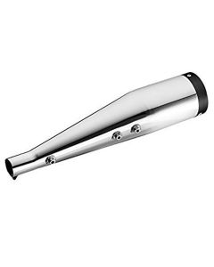 AllExtreme EX067 Black Tail Cobra Model Silencer with Glasswool Compatible for BS3 and BS4 Model Royal Enfield Bullet 350cc and 500cc (Chrome)