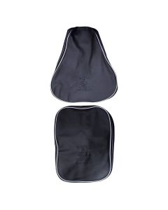 Allextreme PU Leather Bike Seat Cover Thick Cushioning Anti-Slip Water-Resistant Shock Absorbent with Brand Name Design for Royal Enfield