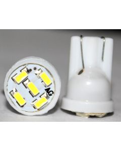 Allextreme 2pcs T10 Wedge 5-SMD 1206 Colouring 7000K LED Bulbs 194 168 175 2825 W5W 158 161 For License Plate Light, Parking Light,(White)