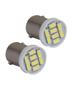 Allextreme EXTW9S3 BA9S LED Parking Light Super Bright 8 SMD Car Interior License Plate Wedge Dome Trunk Dashboard Bulb for Car Bike and Motorcycle (3W, White, 2 PCS)