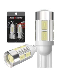 Allextreme EXT10SW Universal T10 LED Parking Light 10 SMD Super Bright Interior Pilot License Plate Dome Indicator Lamp Bulb for Car Bike and Motorcycle (3W, White, 2 PCS)