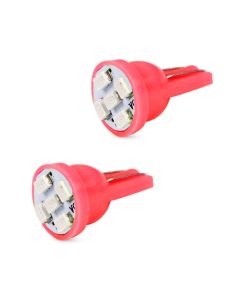 Allextreme EXT10R2 Universal T10 LED Parking Light Super Bright Interior Pilot License Plate Dome Indicator Lamp Bulb for Car Bike and Motorcycle (2W, Red, 2 PCS)