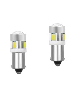 Allextreme EXBA9W2 LED Parking Light Super Bright Interior Pilot License Plate Dome Indicator Lamp Bulb for Car Bike and Motorcycle (3W, White, 2 PCS)