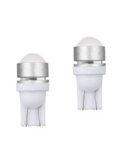 Allextreme EXT10CW Universal T10 LED Parking Light Ceramic Super Bright Interior Pilot License Plate Dome Indicator Lamp Bulb for Car Bike and Motorcycle (1W, White, 2 PCS)