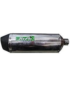 Allextreme EX51SLC 38-51Mm Stainless Steel Triangle Pipe Exhaust Muffler Silencer System with Db Killer Compatible for Modified Scooter (Chrome)