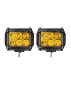 Allextreme EX6AY041 6 LED Fog Light Bar 30W Spot Beam Off Road Driving Lamp Cree Universal Fitting LED for Truck Car ATV SUV Jeep Bikes (Amber Yellow)