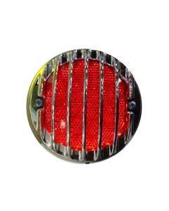 AllExtreme EXTL1CG Heavy Duty Metal Lion Model Front 7 Inch Headlight Grill Cover with Tail Light Royal Enfield Bullet Classic Electra Standard 350cc 500cc