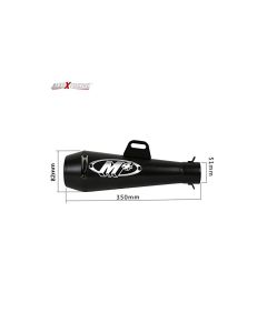 AllExtreme EX51MSB 51mm Inlet Long Grenade Launcher Shape Exhaust Pipe Muffler Silencer with Explosion Fire Shot Sound Compatible for Scooter Motorbike (Black Tail)