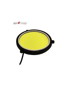 Allextreme EXRDL2P 72mm Round COB LED Switchback Daytime Running Light Compatible with All Cars (Set of 2) (Yellow)