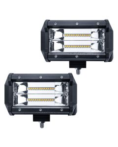 AllExtreme EX7IW2P 7 Inch CREE Led Fog Light 24 LED Waterproof Cube Pod Spot Lamp with Mounting Brackets for Cars and Motorcycle (72W, White Light, 2 PCS)