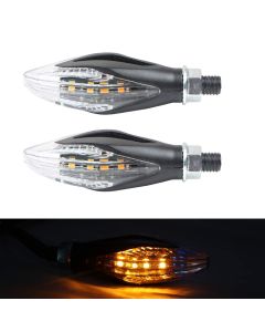 Allextreme EXTSLB2 Bullet Style Side Indicator Light Front Rear Universal Fit Turn Signal Lamp for Bikes and Motorcycles (Amber & Multicolor, 2 PCS)