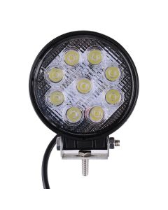 Allextreme EX4RNF1 9 LED Round Fog Light 4 Inch Waterproof Flood Lamp with Mounting Brackets for Motorcycle and Cars (27W, White Light, 1 PC)