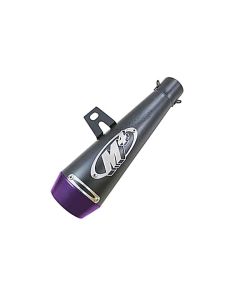AllExtreme EX51MSP 51mm Inlet Long Grenade Launcher Shape Exhaust Pipe Muffler Silencer with Explosion Fire Shot Sound Compatible for Scooter Motorbike (Purple Tail)